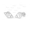 14K Gold 0.13 Ct. Diamonds Rhombus Shape Earrings Fine Jewelry
