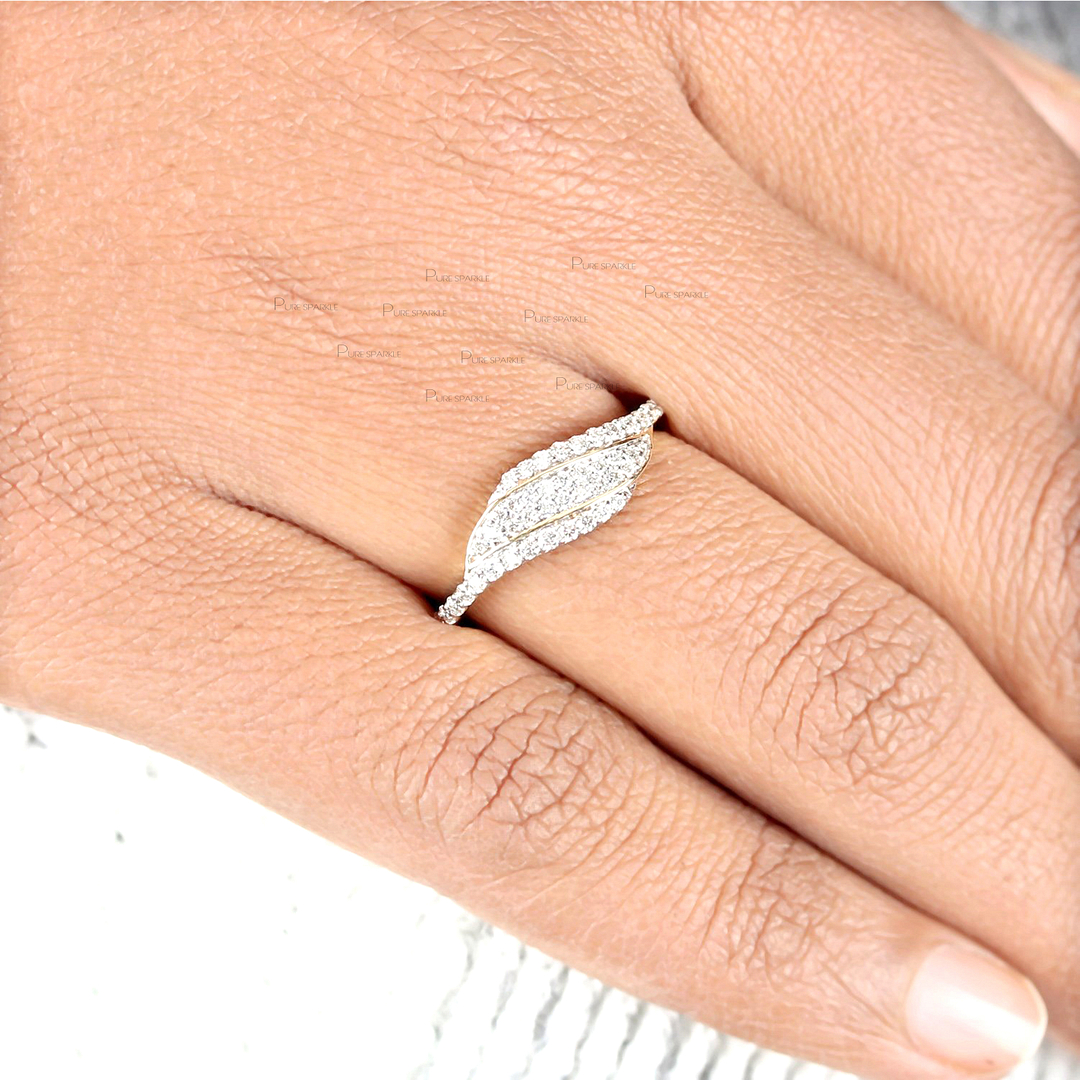 14K Gold 0.23 Ct. Diamond Wave Design Anniversary Ring Fine Jewelry eBay