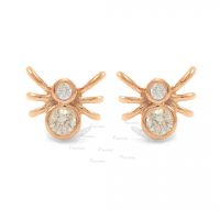 14K Gold 0.29 Ct. Diamond Spider Studs Earrings Fine Jewelry
