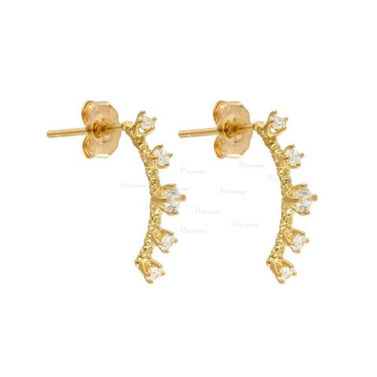 14K Gold 0.30 Ct. Diamond Cluster Earrings Wedding Fine Jewelry