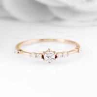 14K Gold 0.19 Ct. Diamond Engagement Wedding Band Ring Fine Jewelry
