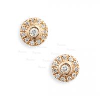 14K Gold 0.30 Ct. Diamond Round Minimalist Studs Earrings Fine Jewelry