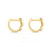 14K Gold 0.25 Ct.Three Diamond Huggie Hoop Earrings Fine Jewelry