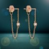 14K Gold 0.10 Ct. Diamond VS Clarity F-G Color Drop Earring Fine Jewelry