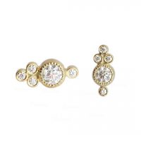 14K Gold 0.35 Ct. Diamond Minimalist Wedding Studs Earrings Fine Jewelry