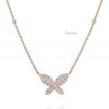 14K Gold 0.50 Ct. Diamond Butterfly Charm Pendant Necklace Fine Jewelry