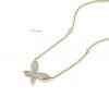 14K Gold 0.50 Ct. Diamond Butterfly Charm Pendant Necklace Fine Jewelry