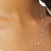 14K Gold 0.20 Ct. Diamond Star Moon Charm Pendant Necklace Fine Jewelry