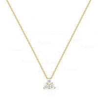 14K Gold 0.30 Ct. Three VS Clarity F-G Color Diamond Pendant Necklace