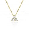 14K Gold 0.30 Ct. Three VS Clarity F-G Color Diamond Pendant Necklace