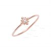 14K Gold 0.05Ct. Solitaire Diamond Rising Sun Birthday Gift Ring For Her