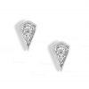 14K Gold 0.15 Ct. Diamond Triangle Symbol Studs Earrings Fine Jewelry