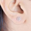 14K Gold VS Clarity 0.50 Ct. Diamond Floral Studs Earrings Gift For Her