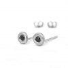 14K Gold Bezel Set 0.10 Ct. Black Diamond Mini Studs Earrings Jewelry