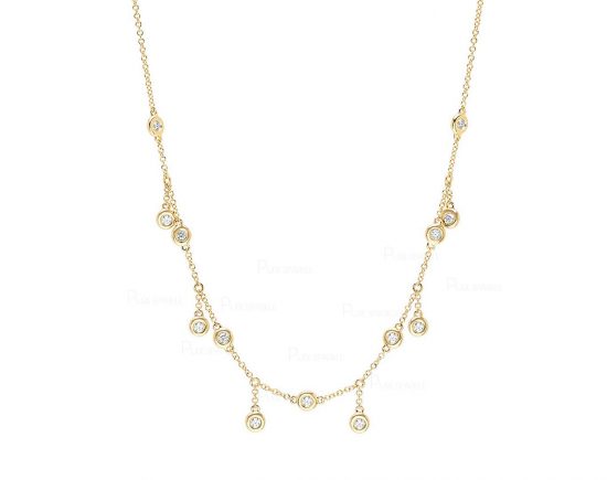 14K Gold 0.50 Ct. VS Clarity F-G Color Diamond Necklace Fine Jewelry