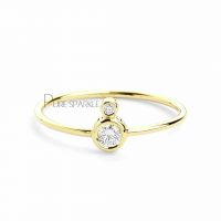 14K Gold 0.07 Ct. Diamond Pre Engagement Ring Fine Jewelry Size-3 to 8 US