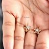 14K Gold 0.12 Ct. Diamond Star Shape Studs Earrings Fine Jewelry