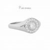 14K Gold 0.25 Ct. Diamond Signet Wedding Engagement Ring Fine Jewelry