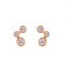 14K Gold 0.22 Ct. Diamond Three Stone Wedding Stud Earrings Fine Jewelry