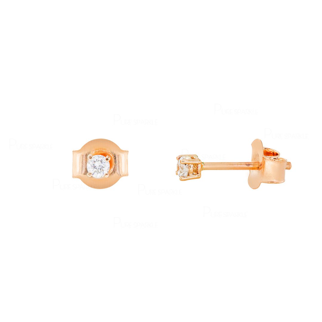 14K Gold 0.10 Ct. Diamond VS Clarity F-G Color Stud Earring Fine Jewelry