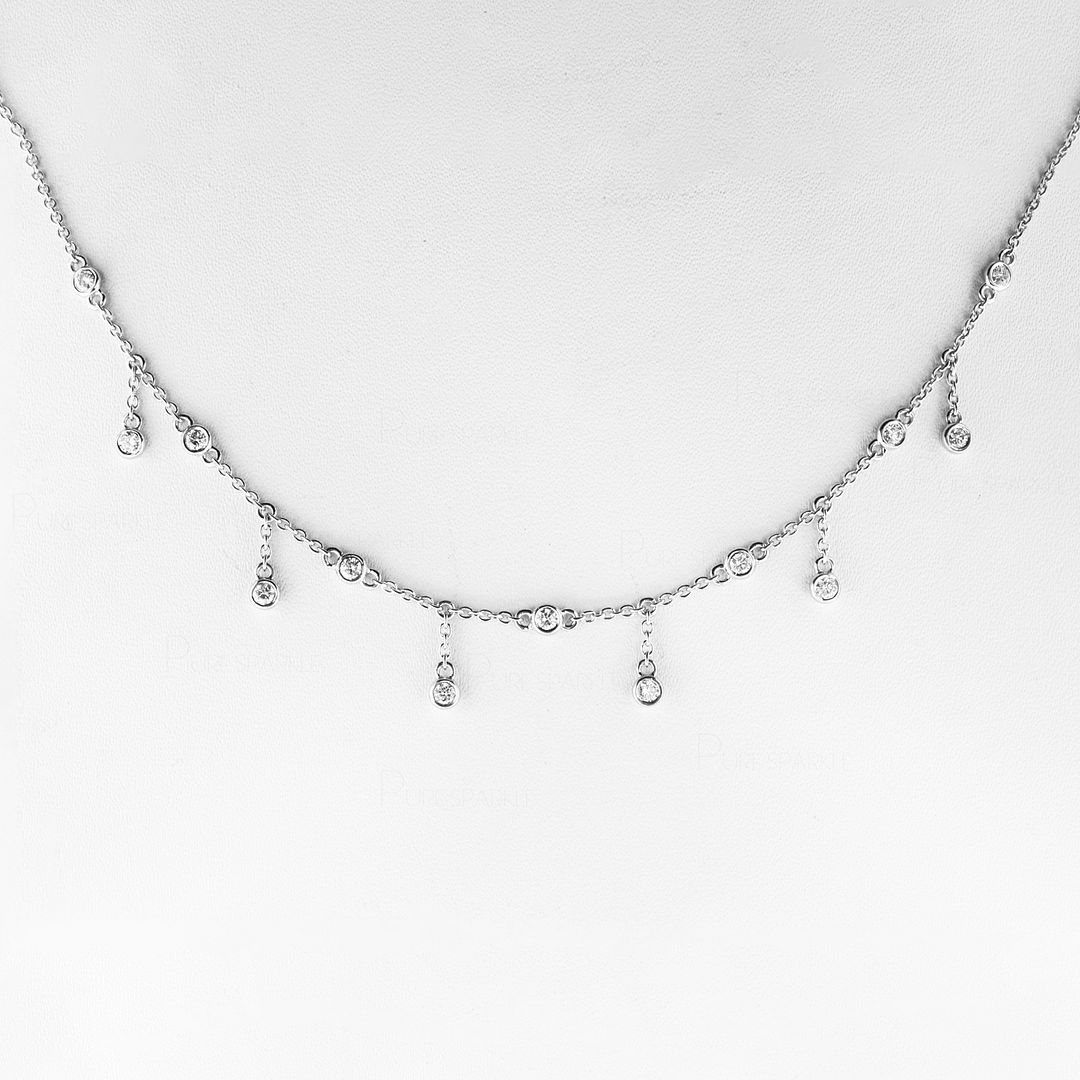 Diamond Charm Station Necklace