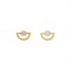 14K Gold 0.13 Ct. Diamond Half Moon Design Studs Earrings Fine Jewelry