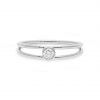 14K Gold 0.11 Ct. Solitaire Diamond Double Band Ring Fine Jewelry