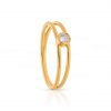 14K Gold 0.11 Ct. Solitaire Diamond Double Band Ring Fine Jewelry