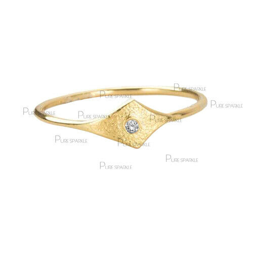 14K Gold 0.01 Ct. Diamond Evil Eye Design Ring Fine Jewelry Size- 3 to 9