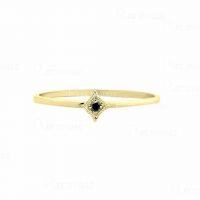 14K Gold 0.02 Ct. Black Diamond Ring Handmade Fine Jewelry