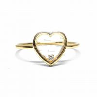 14K Gold 0.02 Ct. Diamond Love Heart Ring Valentine's Gift For Her