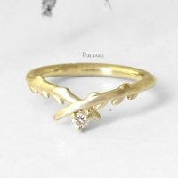 14K Gold 0.03 Ct. Diamond Tree Branch Design Ring Fine Jewelry