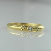14K Gold 0.03 Ct. Diamond Vintage Style Ring Fine Jewelry Size-3 to 8 US