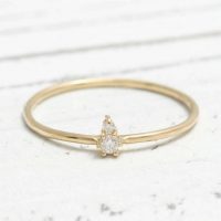 14K Gold 0.04 Ct. Diamond Engagement Wedding Ring Special Gift For Her