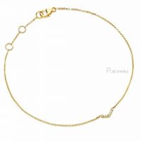14K Gold 0.04 Ct. Diamond Half Honeycomb Chain Bracelet Fine Jewelry