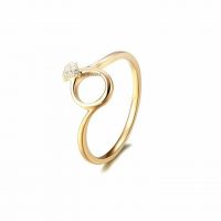 14K Gold 0.05 Ct. Diamond Dainty Minimalist Ring Fine Jewelry Size-3 to8
