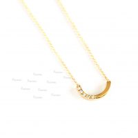 14K Gold 0.05 Ct. Diamond Horseshoe Charm Pendant Necklace Fine Jewelry