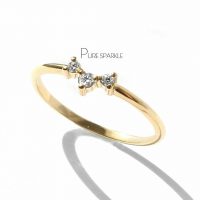 14K Gold 0.05 Ct. Diamond Stacking Ring Fine Jewelry Size-3 to 8 US