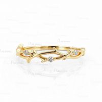 14K Gold 0.05 Ct. Diamond Tree Branch Design Ring Fine Jewelry