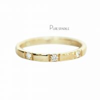 14K Gold 0.06 Ct. Diamond Wedding Ring Fine Jewelry Size - 3 to 8 US