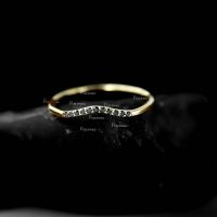 14K Gold 0.07 Ct. Black Diamond Chevron Design Ring Fine Jewelry