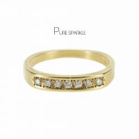 14K Gold 0.07 Ct. Diamond Engagement Wedding Band Ring Fine Jewelry