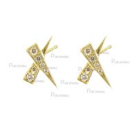 14K Gold 0.07 Ct. Diamond Kiss Studs Earrings Fine Jewelry - New Arrival