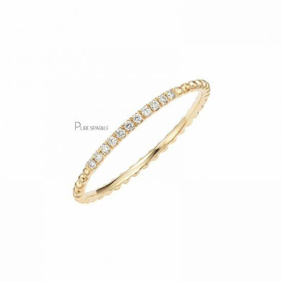 14K Gold 0.07 Ct. Diamond Ring Fine Jewelry Anniversary Gift For Her