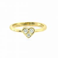 14K Gold 0.08 Ct. Diamond Heart Design Wedding Ring Fine Jewelry