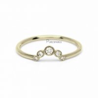 14K Gold 0.08 Ct. Diamonds Wedding Ring Fine Jewelry Size- 3 to 8 US