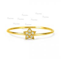 14K Gold 0.09 Ct. Diamond Star Ring Fine Jewelry Size - 3 to 8 US