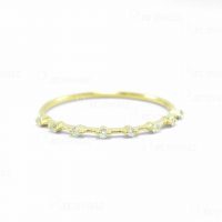 14K Gold 0.10 Ct. Diamond Engagement Thin Band Ring Size-3 to 8 US