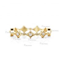 14K Gold 0.10 Ct. Diamond Wedding Eternity Band Ring Fine Jewelry
