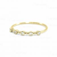 14K Gold 0.10 Ct. Five Diamond Wedding Ring Fine Jewelry Size-3 to 8 US